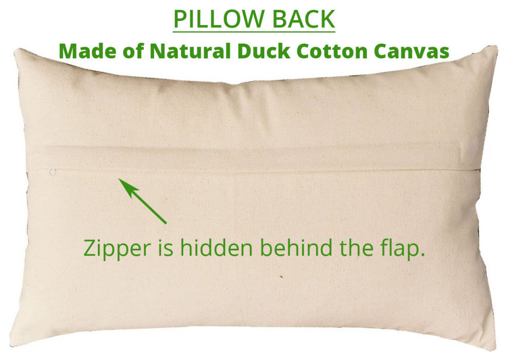 Lumbar Boston Decorative Pillow Cover Hand Embroidered Wool 14x24