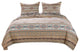 Benzara BM218909 King Size 3 Piece Quilt Set with Kilim Pattern, Multicolor