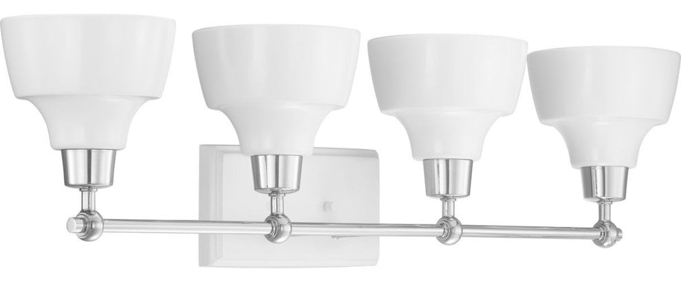 Bramlett Collection 4-Light Polished Chrome Coastal Bath Vanity Light