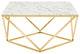 Vertex Gold Metal Stainless Steel Coffee Table Gold White