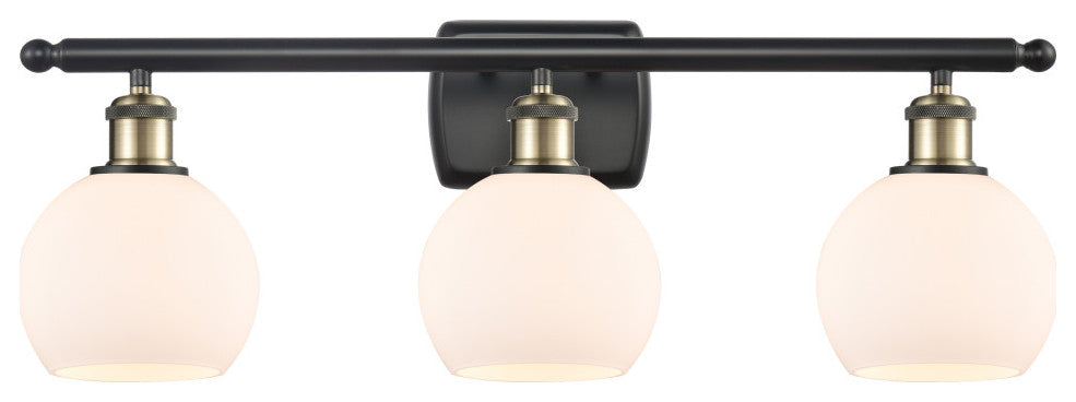 Innovations 516-3W-BAB-G121-6 3 Light Bath Vanity Light, Black Antique Brass