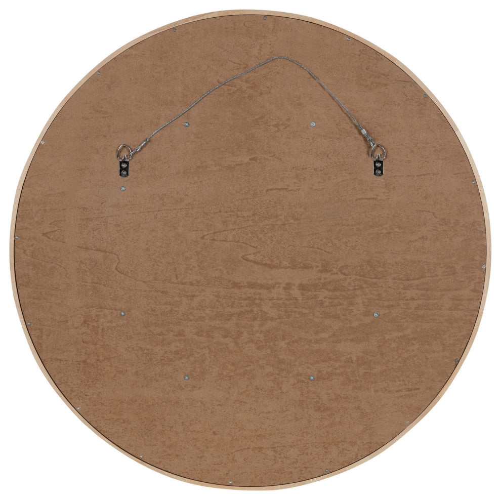 Evans Framed Round Wall Mirror, Natural 30 Diameter