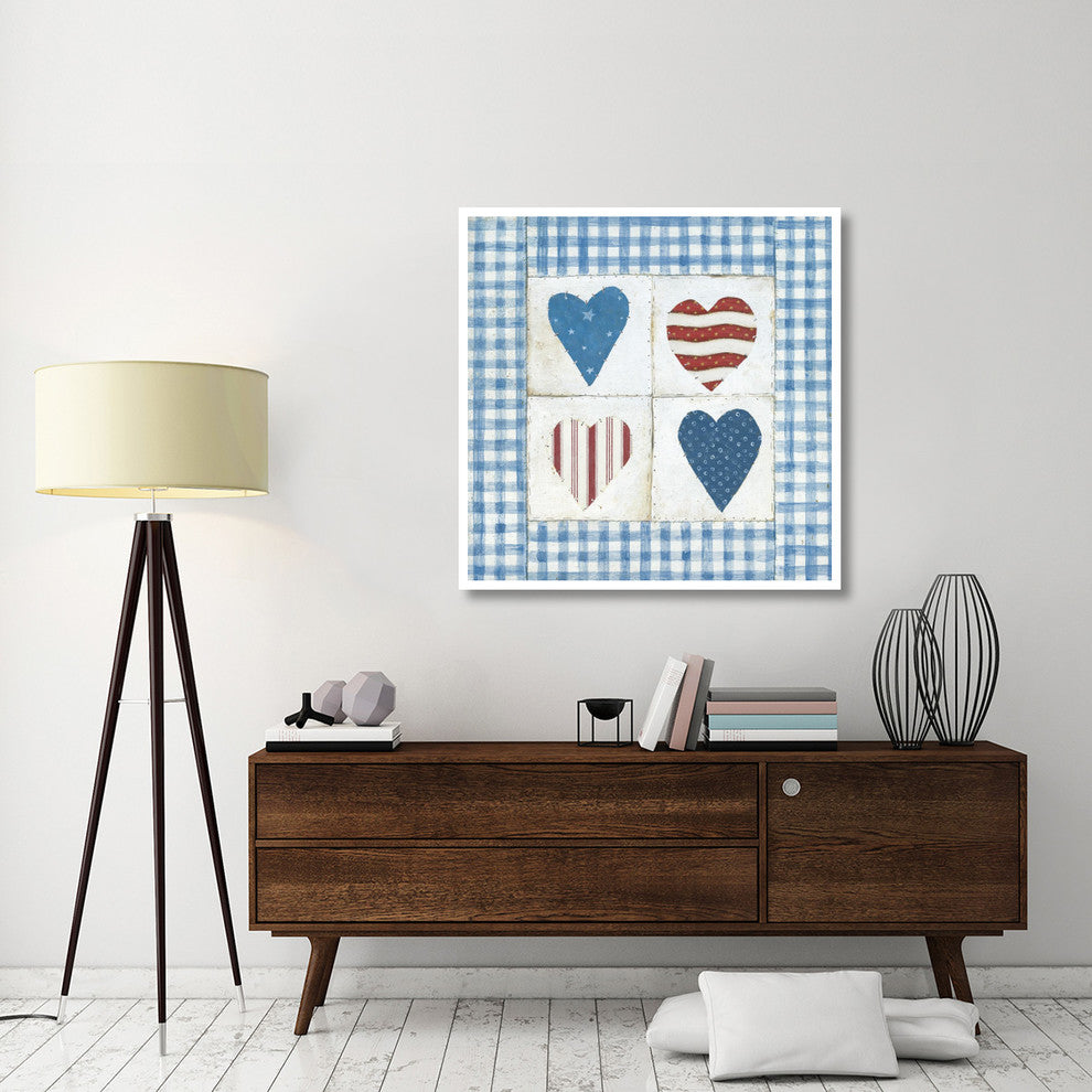 "Americana Hearts II" Digital Paper Print by David Carter Brown, 42"x42"
