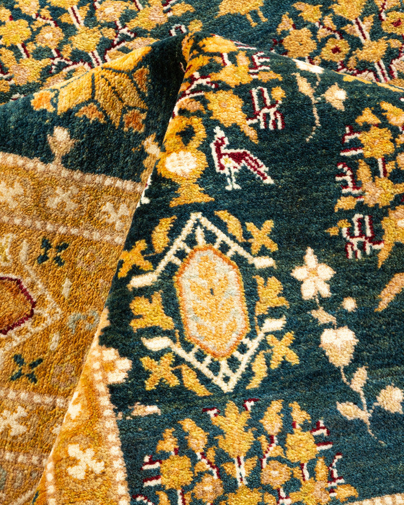 Mogul, One-of-a-Kind Hand-Knotted Area Rug Green, 9' 3 x 11' 10