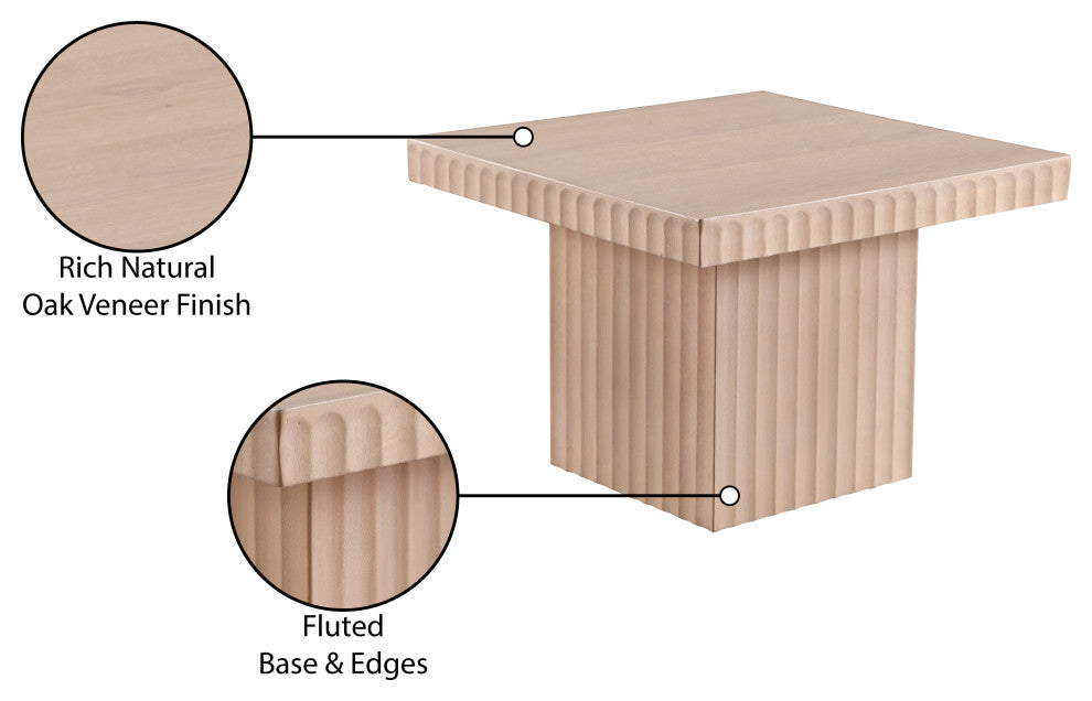 Spencer Oak Veneer Coffee Table, Natural, 15" H, 1 Piece