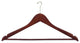 Wooden Anti-Theft Security Suit Hanger, Walnut/Brass Finish, Box of 50