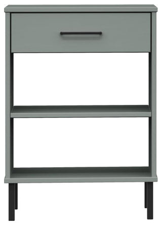 vidaXL Console Cabinet Buffet Table with Metal Legs Gray Solid Wood Pine OSLO