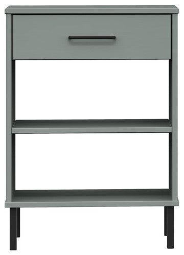 vidaXL Console Cabinet Buffet Table with Metal Legs Gray Solid Wood Pine OSLO