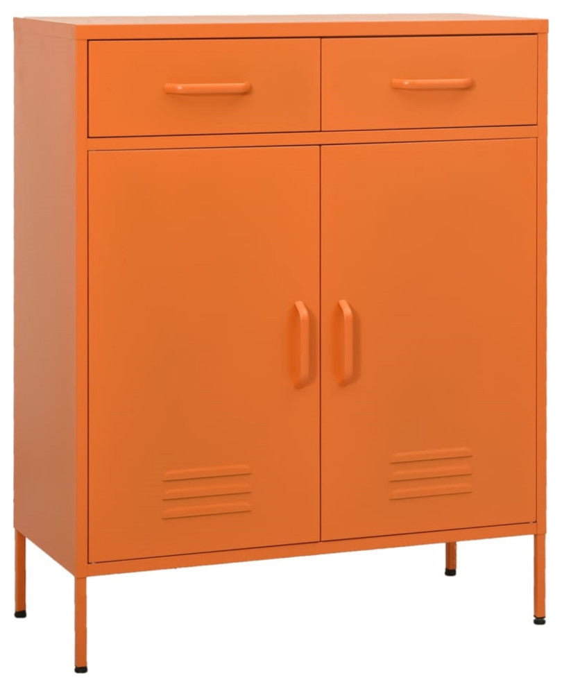 vidaXL Storage Cabinet Orange 31.5"x13.8"x40" Steel