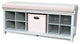 Solid Wood Entry Bench with 1 Bin and 2 Shoe Dividers, Grey
