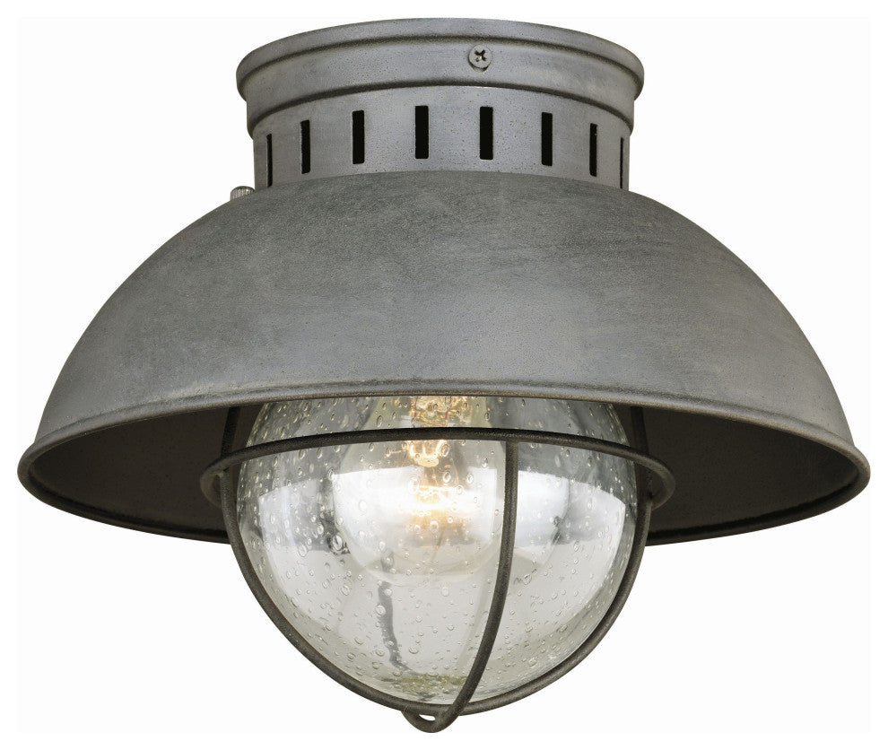 Harwich 10" Outdoor Flush Mount Ceiling Light Textured Gray