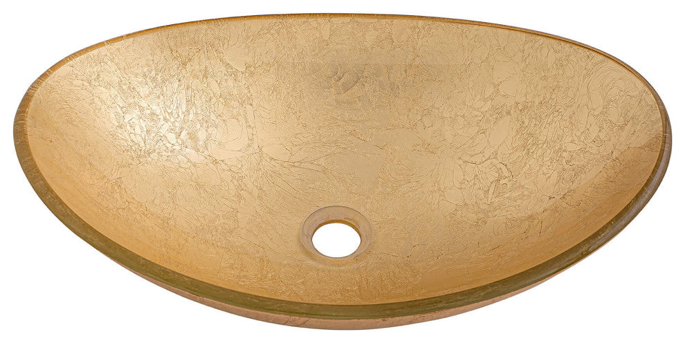 Fine Fixtures modern Glass Vessel Oval 20x14, Gold
