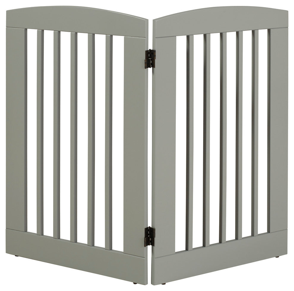 Ruffluv 2 Panel Expansion Pet Gate, Large 36", Gray