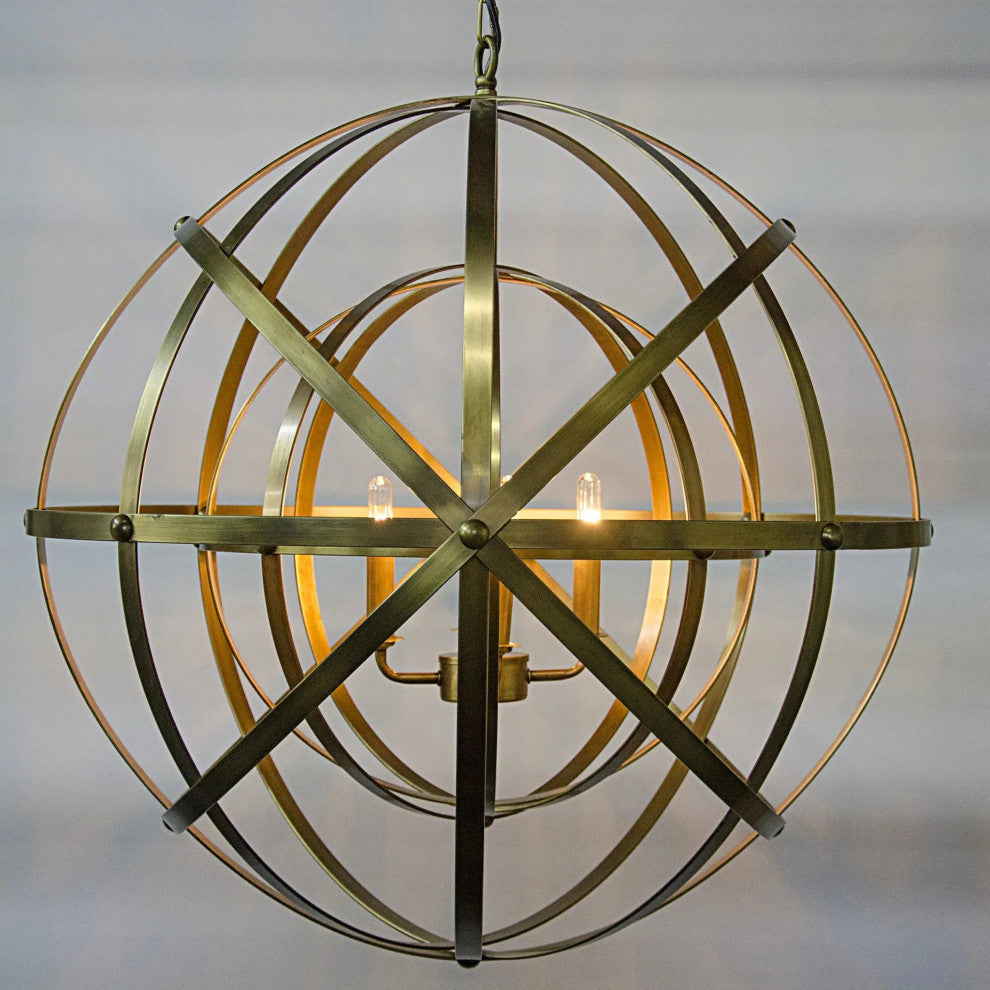 Alchemy Metal Chandelier With Brass Finish