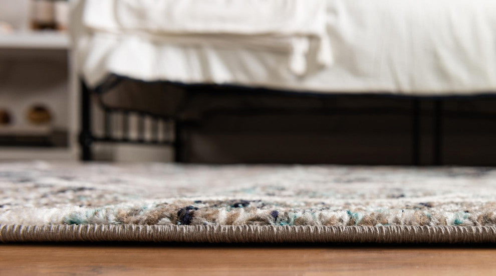 Rug Unique Loom Trellis Frieze Multi/Blue Square 7' 0 x 7' 0