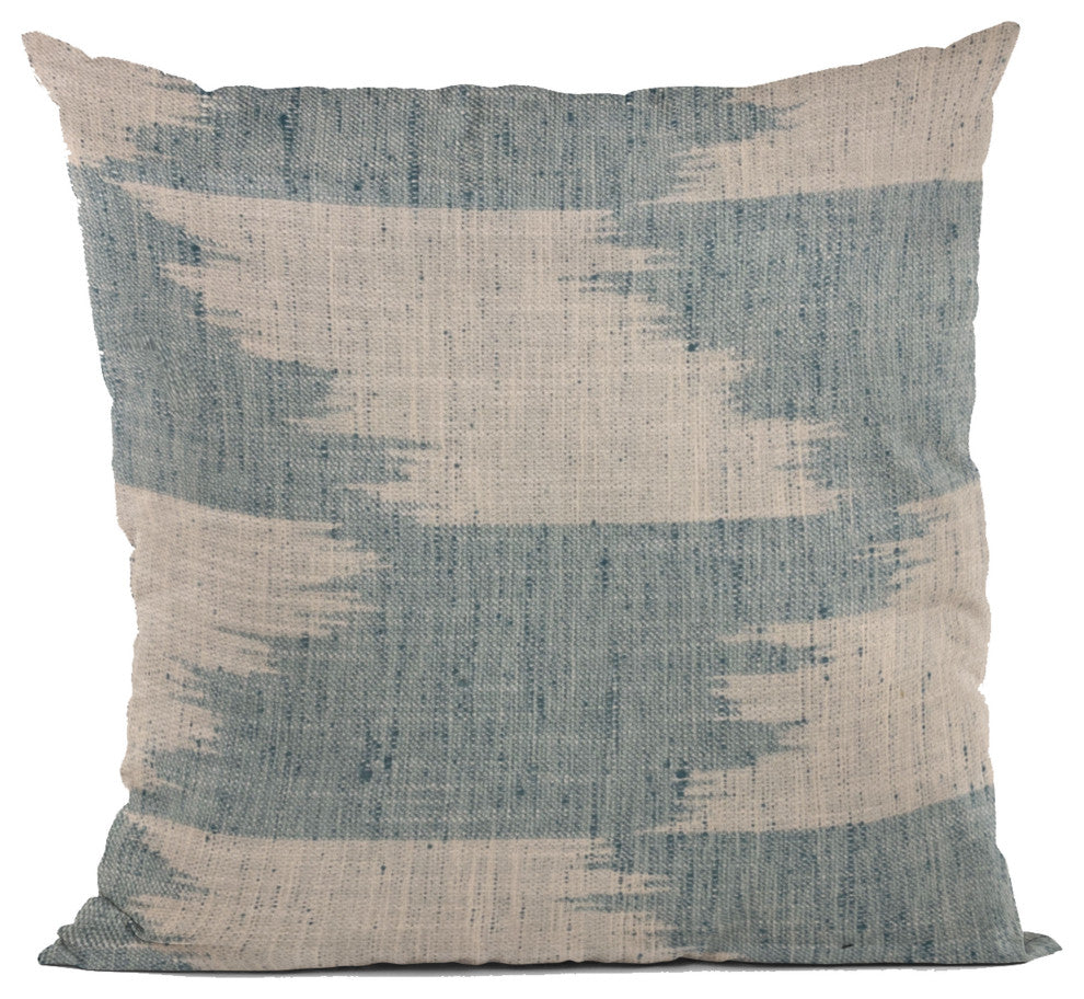 Plutus Blue Faded Abstract Luxury Throw Pillow, 26"x26"