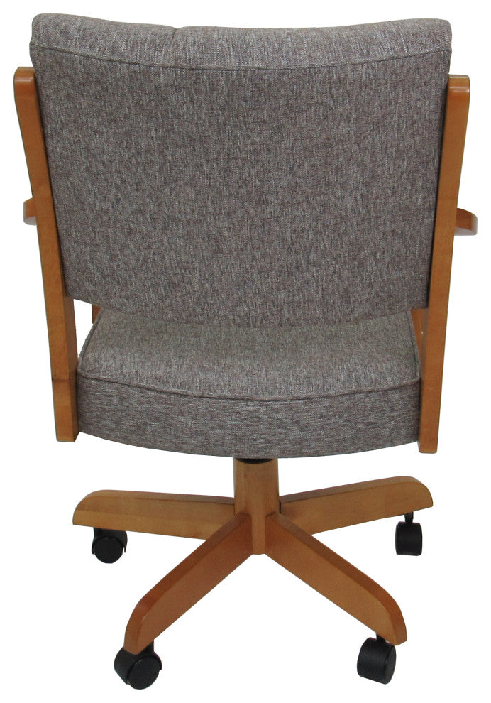 Swivel Wood Dining Caster Chair with Wheels - Casa, Mojave Grey - Honey