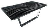 Modern Wave Coffee Table, Black, Chrome Base