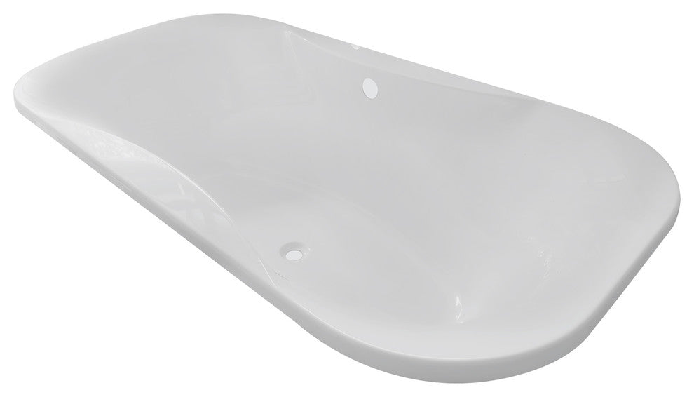 Bordeaux Contemporary White Acrylic Contoured Drop-In Bath Tub 70"x35"