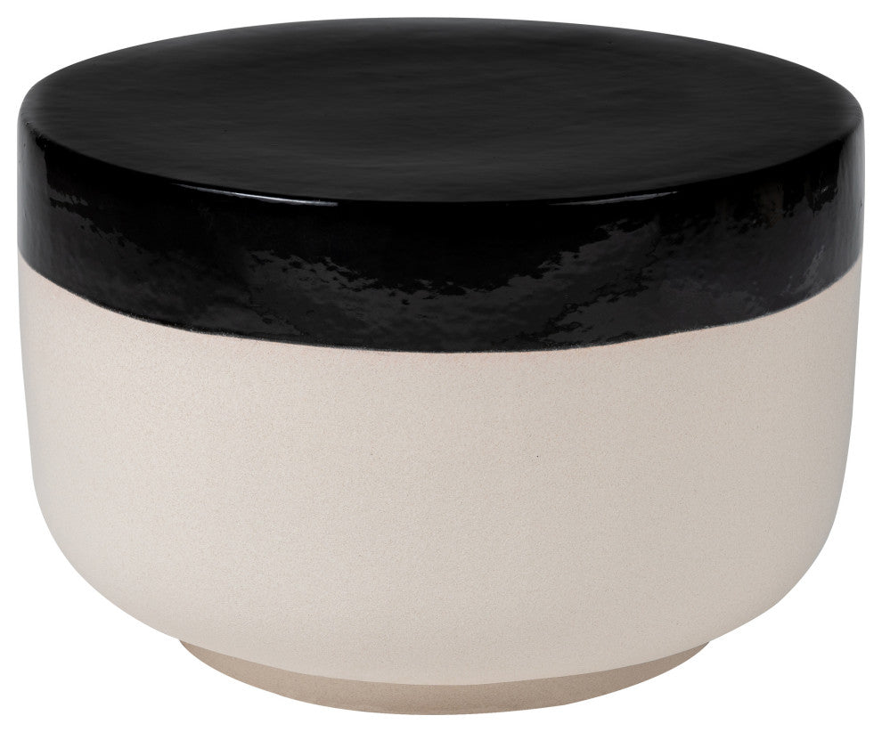 Provenance Serenity Grazed Side Table 20", Jet Top, Sand Base