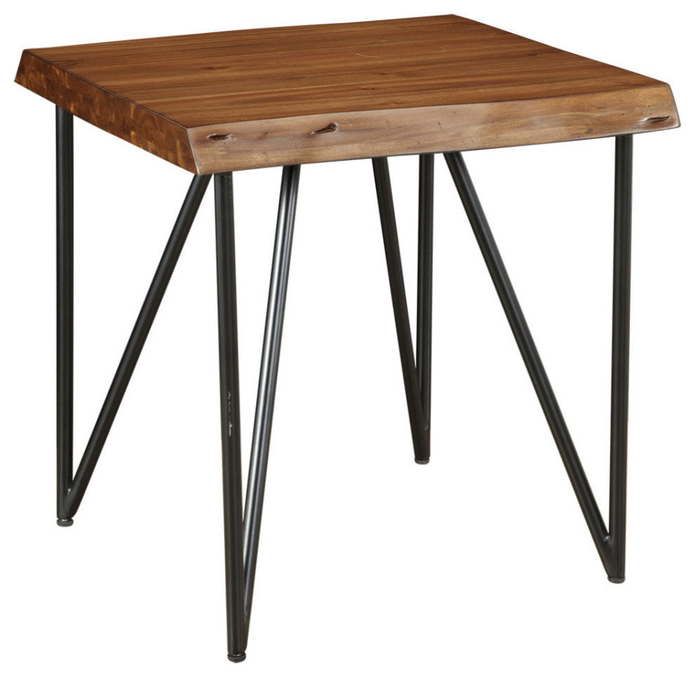 Live Edge End/Lamp Table, Light Walnut
