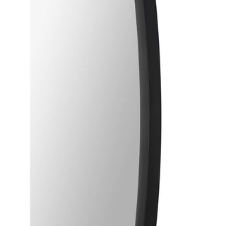 Rayden 36" round decorative matte black wall mirror
