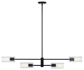 Velestino 47.50" 4-Light Linear Chandelier, Black