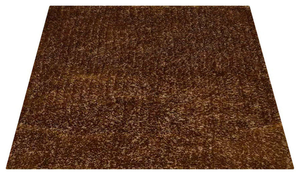 HAND TUFTED SHAG POLYESTER ECO-FRIENDLY AREA RUGS, Honey Color, Solid Design