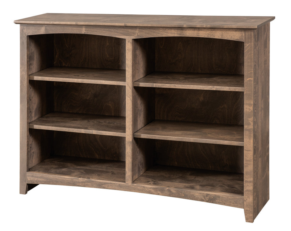 Solid Wood Six Shelf Bookcase, Sandy Gray