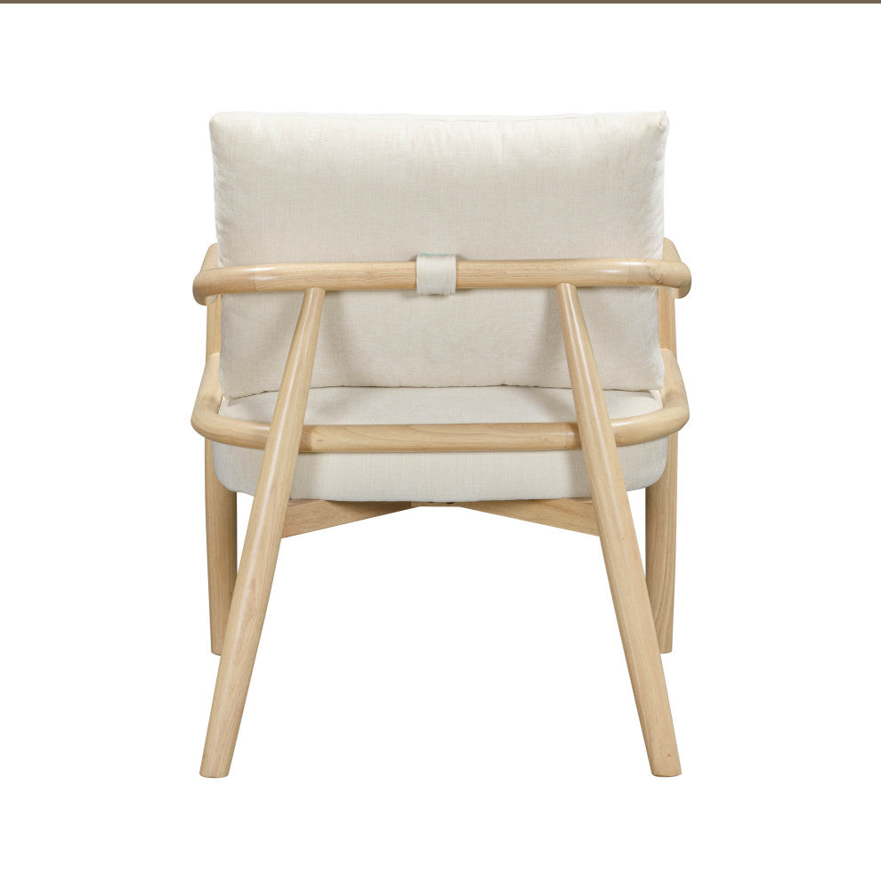 Dixie Chenille Velvet Accent Chair, Cream