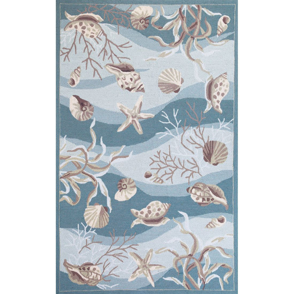 KAS Sonesta 2003 Seafoam Shells Area Rug, 5'x7'6"
