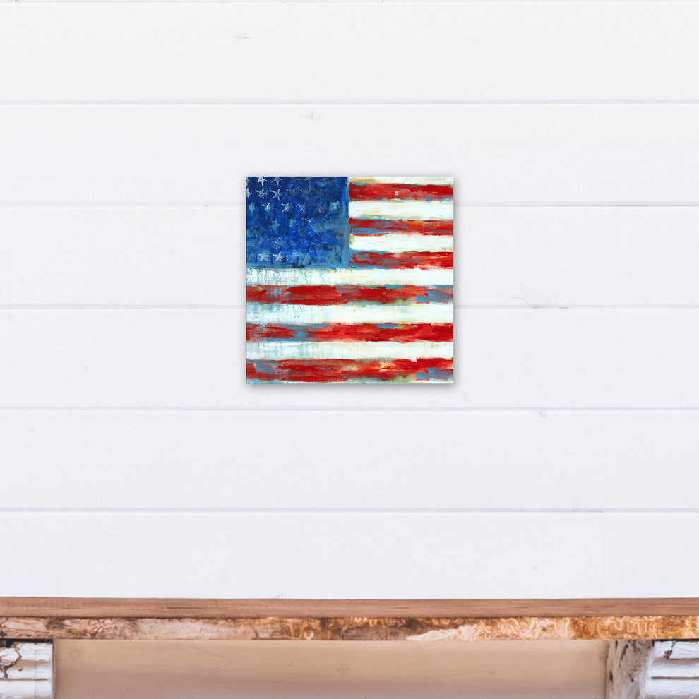 Watercolor Flag 12x12 Canvas Wall Art