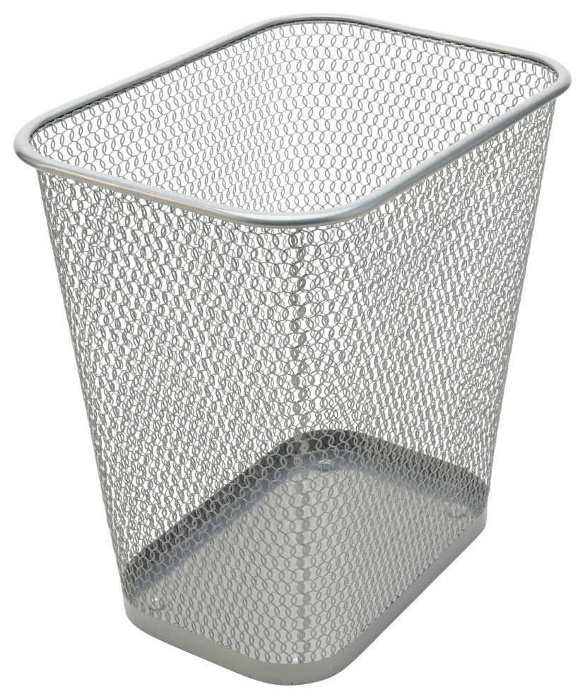 YBM Home Steel Mesh Rectangular Open Top Waste Basket Bin Trash Can 8x12x12"