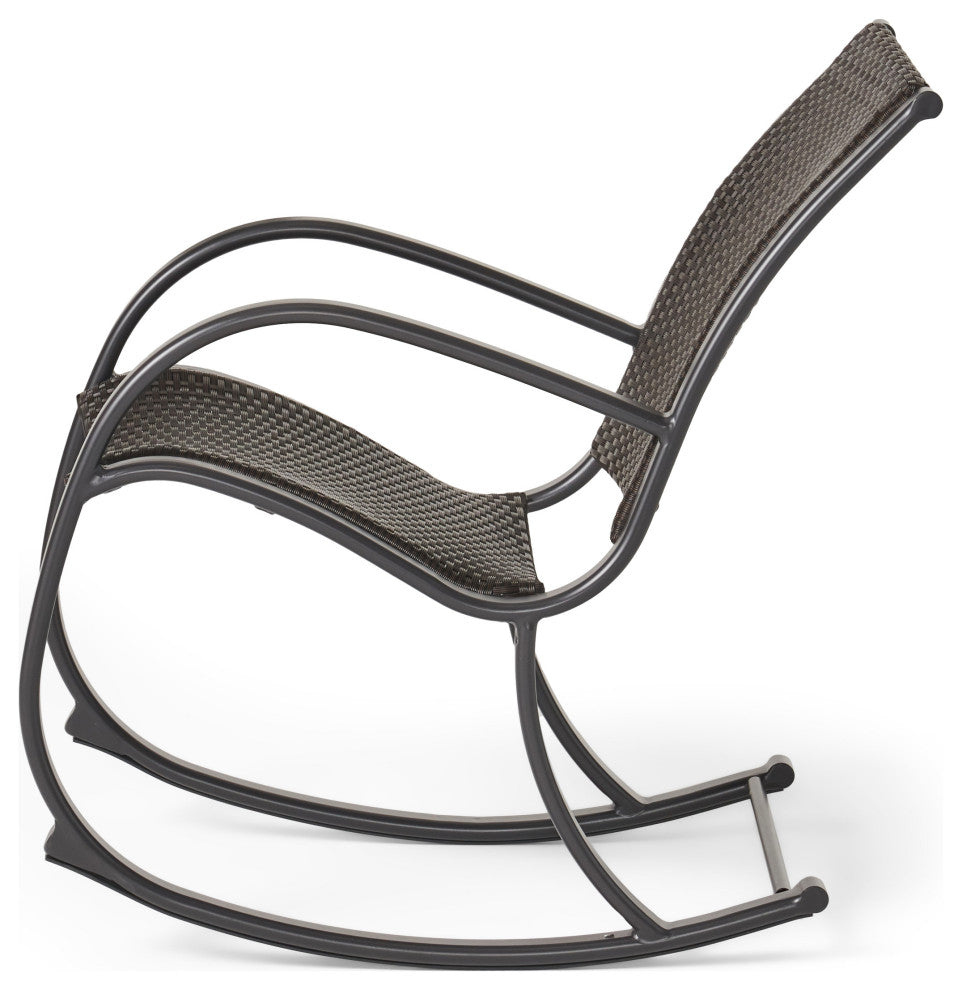 GDF Studio Leann Outdoor Dark Brown Wicker Rocking Chairs