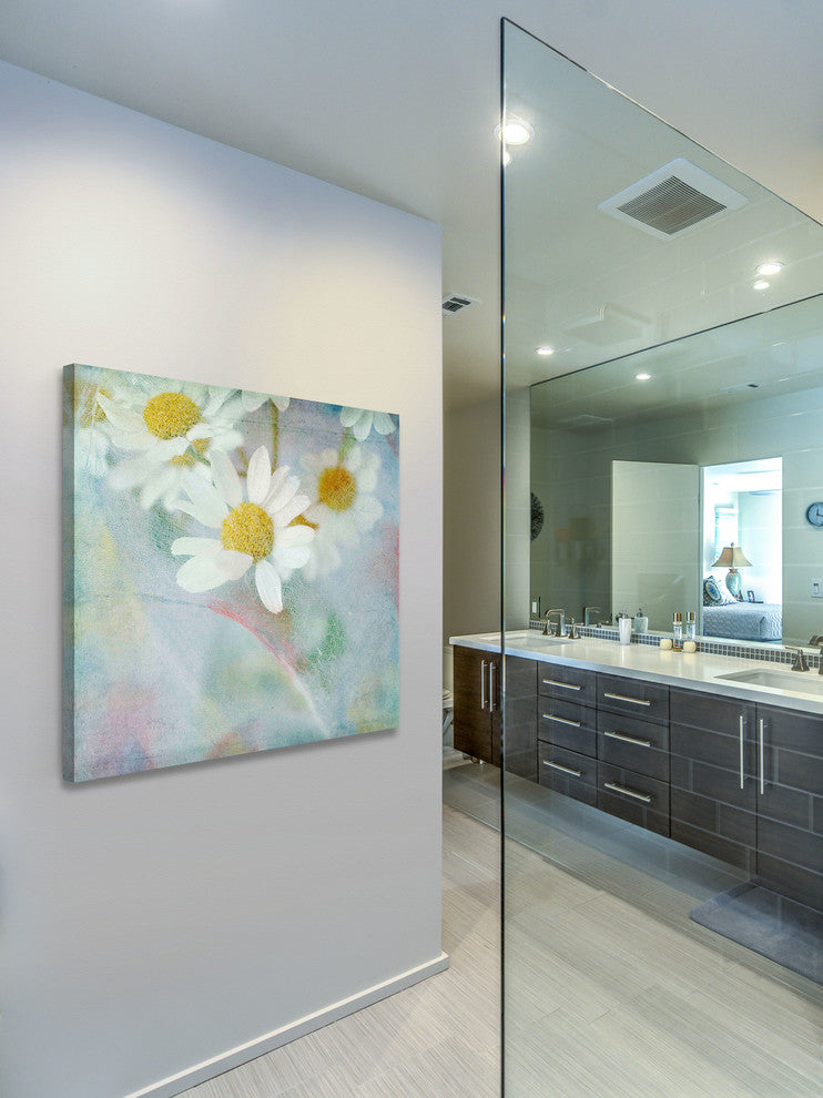 "White Daisy 1" Painting Print on Wrapped Canvas by Julie Joy