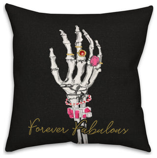 Fabulous Forever Skeleton 20x20 Throw Pillow