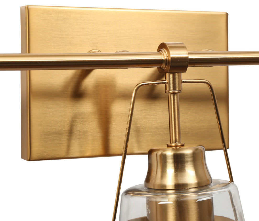 LNC Polished Gold Modern Glass Bell Wall Sconce, 3 Lights