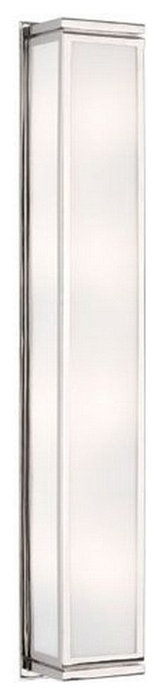Bradley 4-Light Large Wall Sconce Polished Nickel White Glass