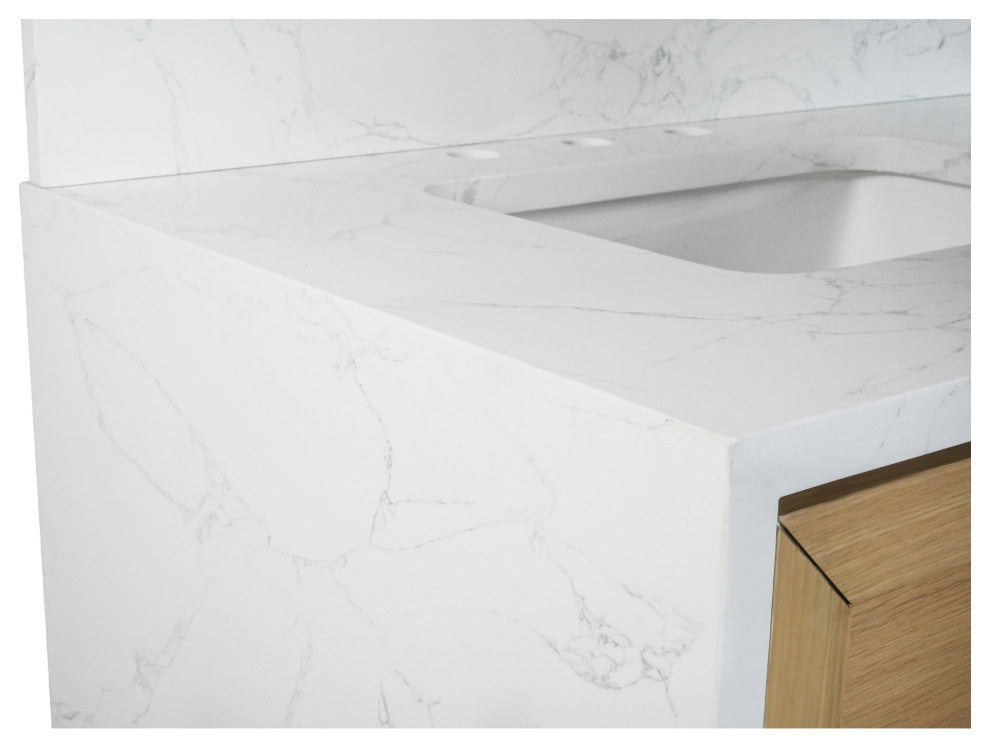 Palisade 42" Bathroom Vanity, Blonde, Engineered Marble