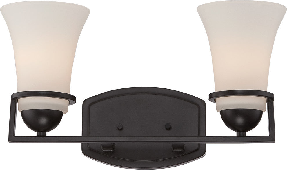 Nevel 2 Light Vanity Fixture With Satin White Glass