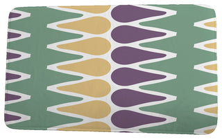Upscale Getaway Multi Colored Picks Geometric Print Bath Mat, Green, 17"x24"