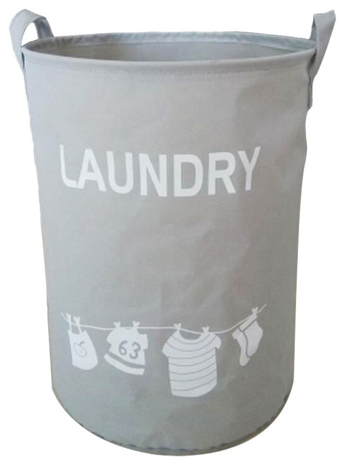 Polyester Home Laundry Basket Bags Clothes Hamper Storage Toy Organizer - Gray