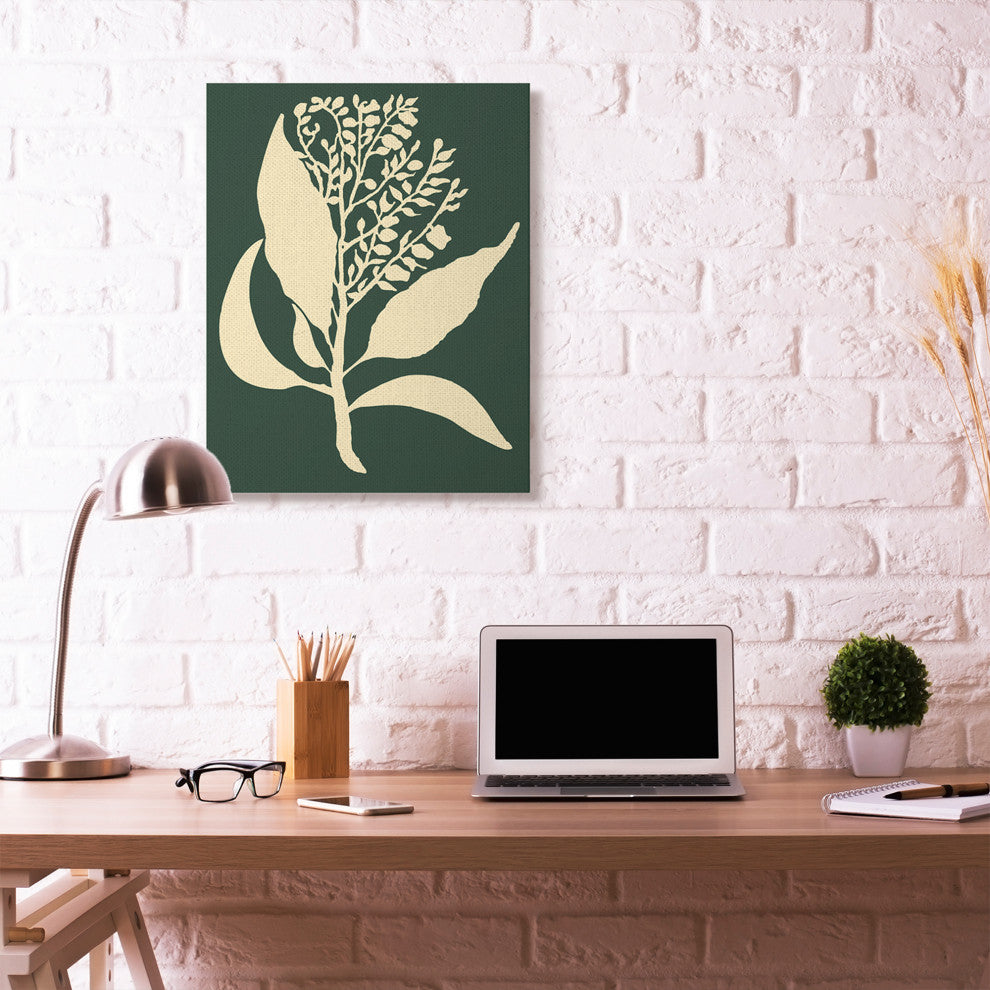Plant Silhouette Green Yellow Design, 30"x40"
