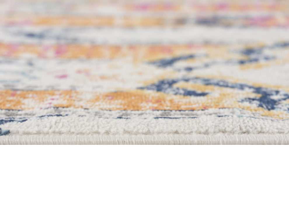5'x7' Gold and Ivory Southwestern Area Rug