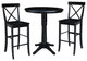 36" Round Pedestal Bar Height Table With Bar Height Stools, Black