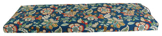 57"X19" Patterned Outdoor Spun Polyester Bench Cushion, Telfair Peacock