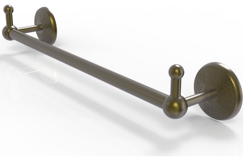 Prestige Monte Carlo 18" Towel Bar with Integrated Hooks, Antique Brass