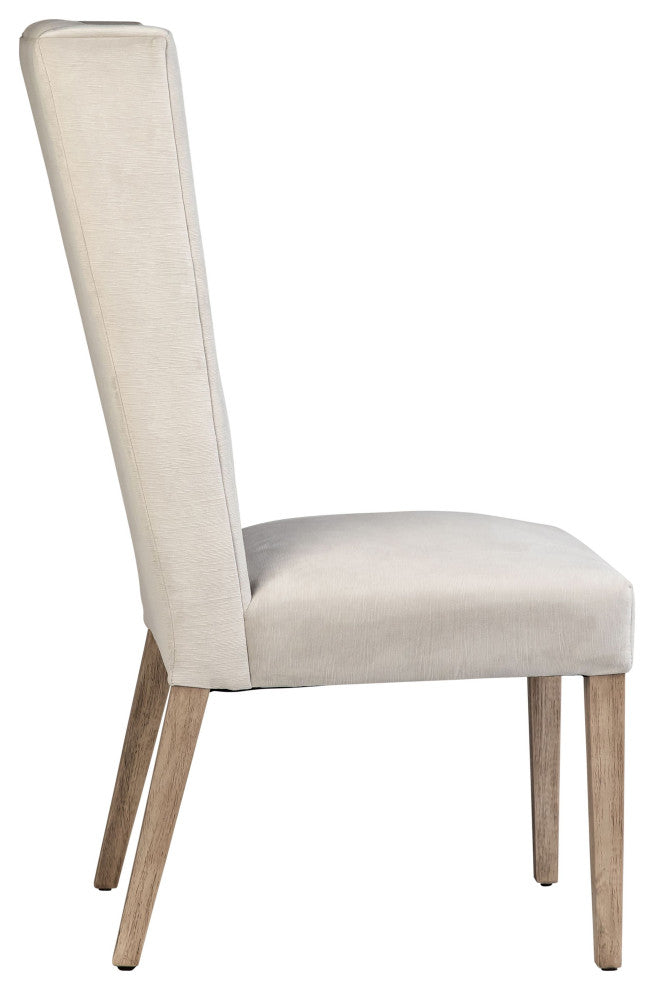 Brody Velvet Parsons Side Chair, White Sand