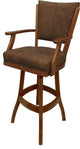 Classic Counter Bar Stools, Pecan Brown Vinyl Honey, 30"