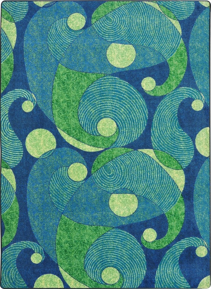 Kid Essentials Rug, Jazzy, Blue and Teal, 5''4"x7''8"